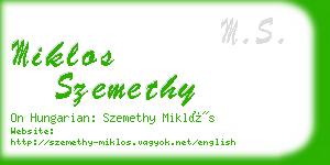 miklos szemethy business card